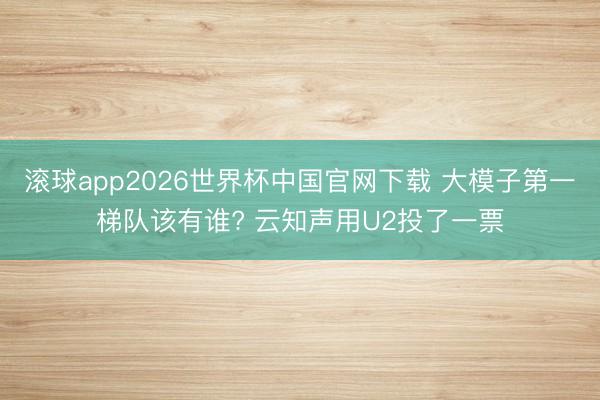滚球app2026世界杯中国官网下载 大模子第一梯队该有谁? 云知声用U2投了一票