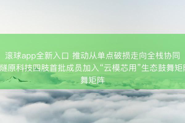 滚球app全新入口 推动从单点破损走向全栈协同, 燧原科技四肢首批成员加入“云模芯用”生态鼓舞矩阵