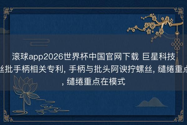 滚球app2026世界杯中国官网下载 巨星科技获得螺丝批手柄相关专利, 手柄与批头阿谀拧螺丝, 缱绻重点在模式