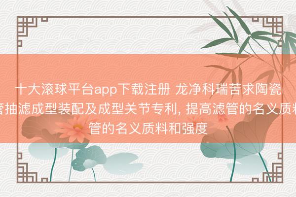 十大滚球平台app下载注册 龙净科瑞苦求陶瓷纤维滤管抽滤成型装配及成型关节专利, 提高滤管的名义质料和强度