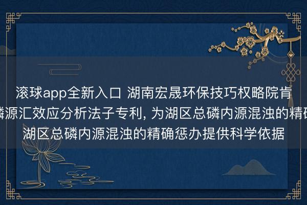 滚球app全新入口 湖南宏晟环保技巧权略院肯求一种湖区底质总磷源汇效应分析法子专利, 为湖区总磷内源混浊的精确惩办提供科学依据