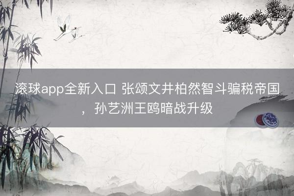 滚球app全新入口 张颂文井柏然智斗骗税帝国,孙艺洲王鸥暗战升级