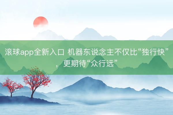 滚球app全新入口 机器东说念主不仅比“独行快”，更期待“众行远”