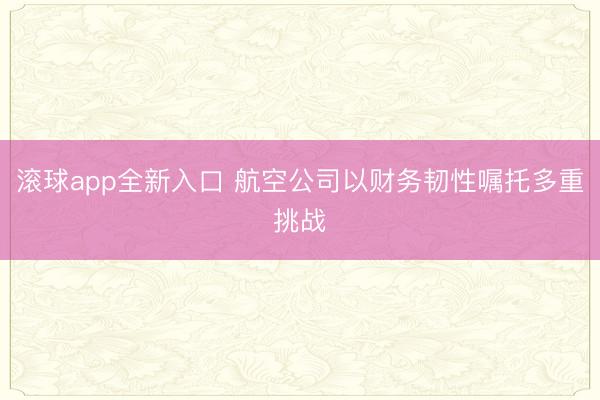 滚球app全新入口 航空公司以财务韧性嘱托多重挑战