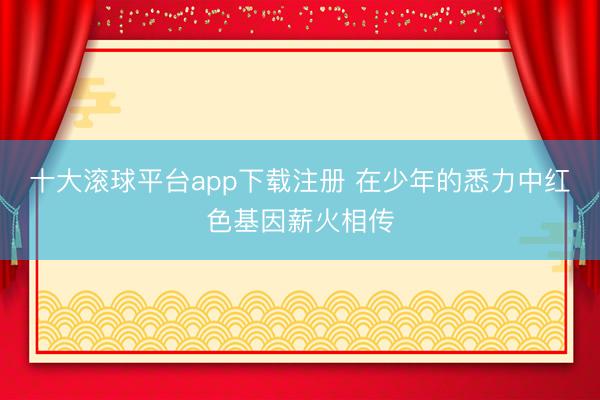 十大滚球平台app下载注册 在少年的悉力中红色基因薪火相传