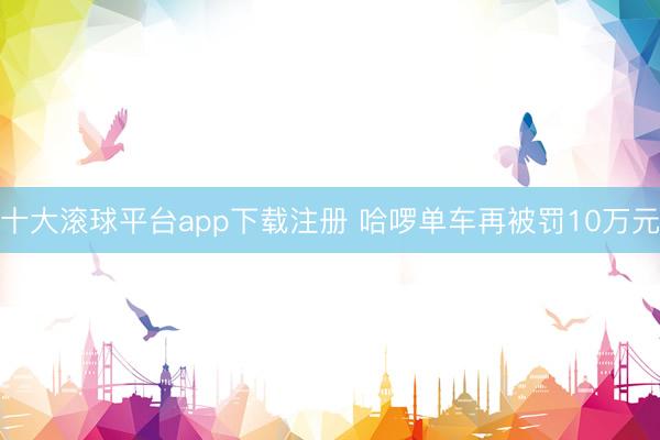 十大滚球平台app下载注册 哈啰单车再被罚10万元
