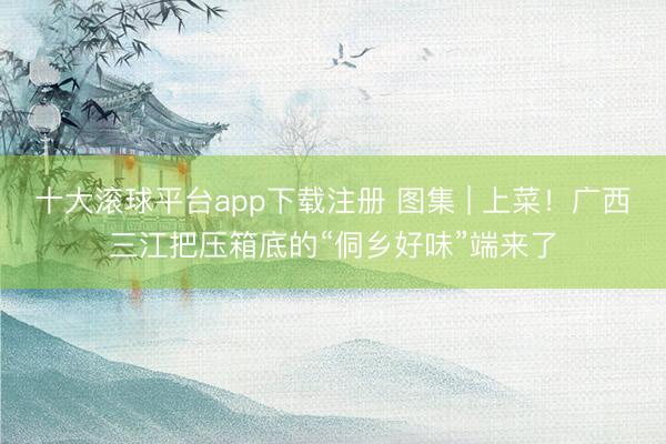 十大滚球平台app下载注册 图集 | 上菜！广西三江把压箱底的“侗乡好味”端来了