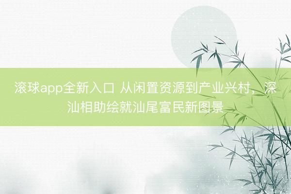 滚球app全新入口 从闲置资源到产业兴村，深汕相助绘就汕尾富民新图景